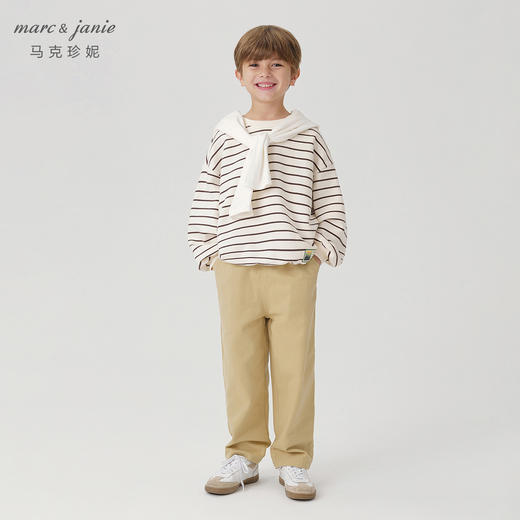 马克珍妮2024年秋装新款 男童户外风纯棉宽松直筒长裤 241218 商品图1