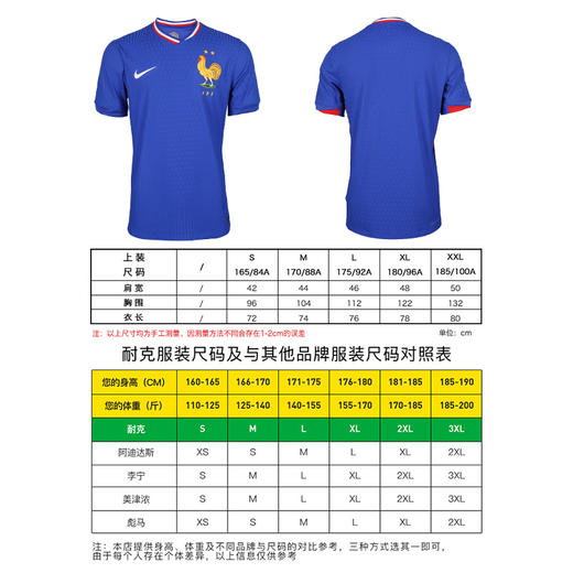 小李子NIKE耐克2024欧洲杯法国主场球员版球衣成人男FJ1254-452 商品图3