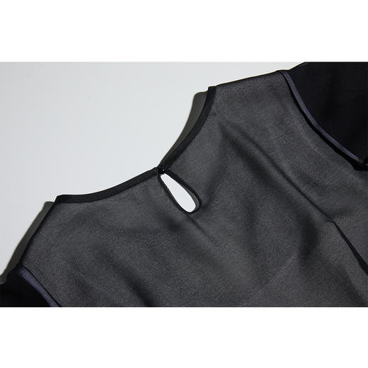 司歌国风短袖连衣裙渐变雪纺印花蕾丝A871038 商品图4