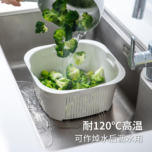 霜山洗菜盆沥水篮家用厨房多层洗水果淘米可叠加菜篮子洗碗机可用 商品图2