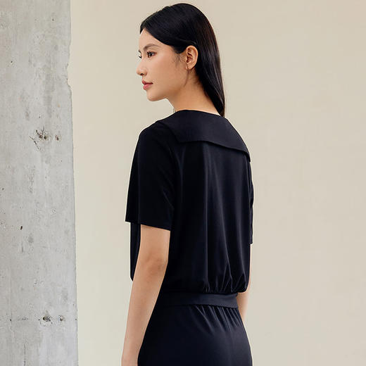 玳莎海军领短款外套女2024年秋季新款钉珠拉链设计感小众针织衫  EC37101 商品图3