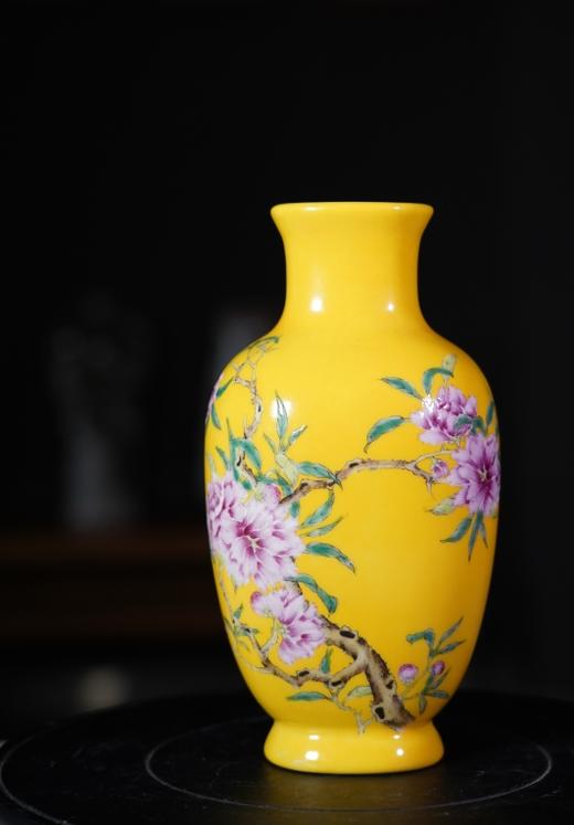 黄地桃花瓶 商品图0