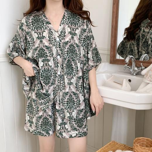 火爆夏日棉绸睡衣家居服套装，轻薄凉爽，韩版宽松绵绸女士睡衣，五分袖短裤家居服 商品图2