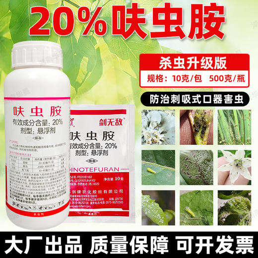 正品20%呋虫胺防治菇蚊虫蚜虫稻飞虱叶蝉果树蔬菜杀虫谱广杀虫剂 商品图1