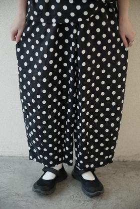 HARVESTY 波点亚麻裤