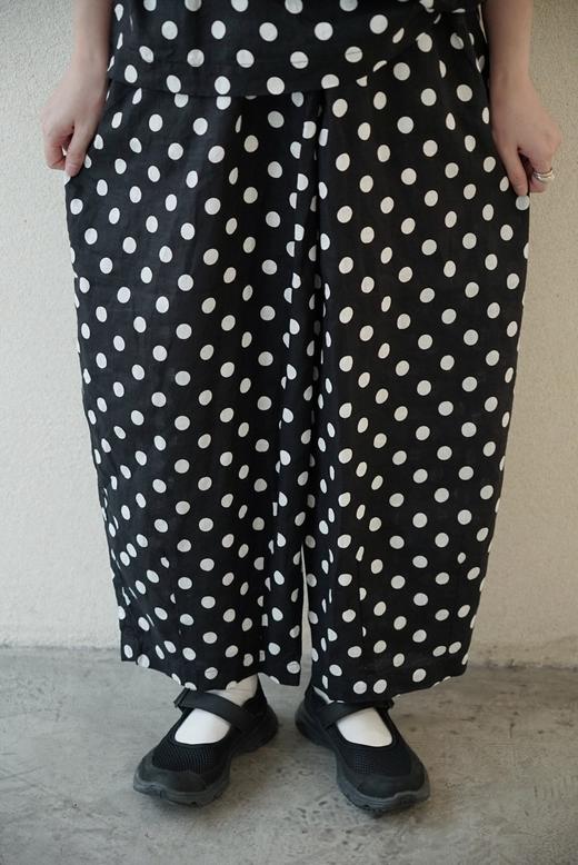 HARVESTY 波点亚麻裤 商品图0