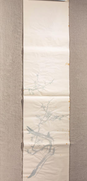 70年代朵云轩木版水印四尺对开大画笺(梅)
