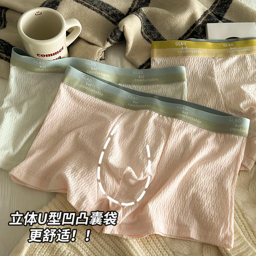 男士内裤男 纯棉全棉抗菌 四角大码中腰男生短裤平角款裤衩男式学生内裤 商品图2