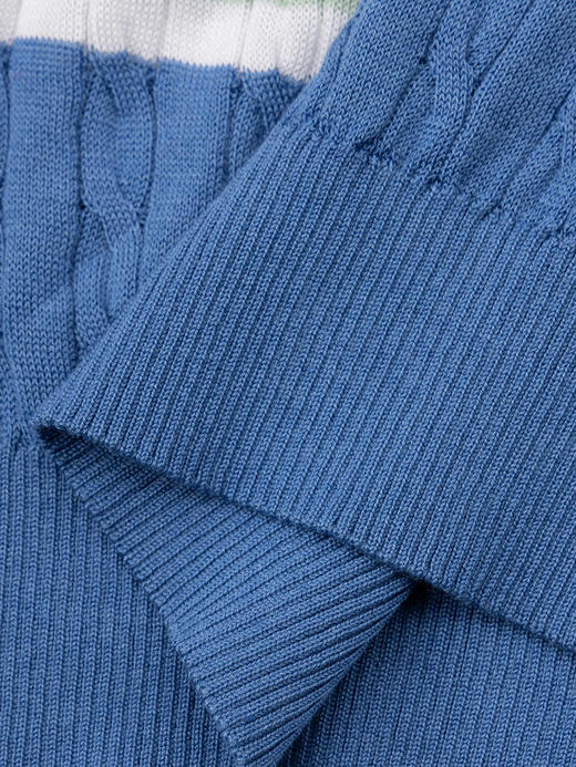 COCO ZONE莱塞尔棉混纺拼色条纹短袖针织衫气质圆领上衣CC1B0900 商品图7