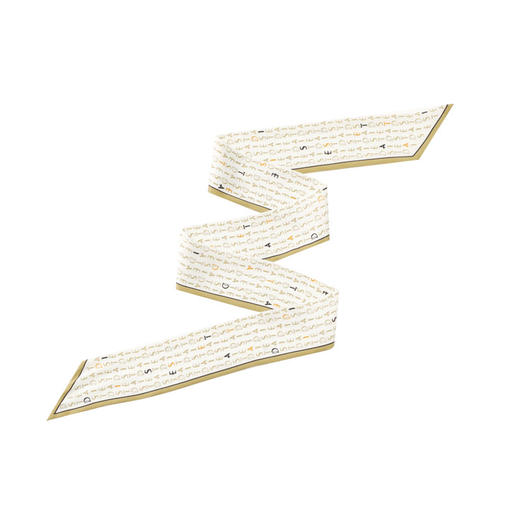 玳莎字母印花原创桑蚕丝小长条真丝丝巾发带春秋飘带绑包包发带  EC52001 商品图4