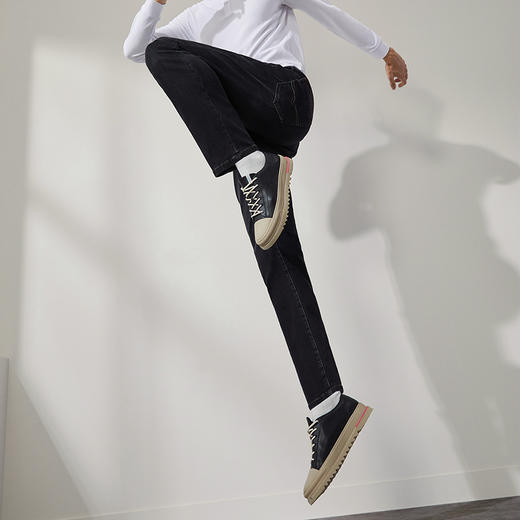 【高弹】柒牌水洗牛仔裤男士2024秋季新款松紧腰时尚休闲直筒长裤	127H71280 商品图1