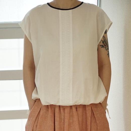 （4折）Gauze2色圆领上衣 商品图0