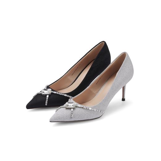 westory春秋新款时尚优雅单鞋水钻气质百搭细高跟单鞋女W24CE74621 商品图0