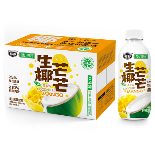 椰谷 梦幻夏日 生椰芒芒精品系列 （椰子汁果蔬蛋白饮料） 750g×8瓶 冲调饮料 商品图0