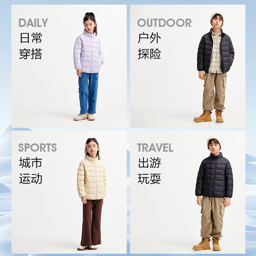 森马儿童羽绒服年新款轻薄温暖纯色百搭三防外套男童女童冬装 商品图4