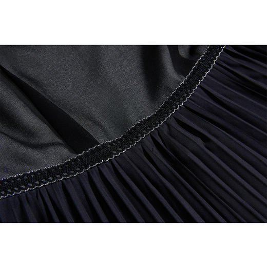 司歌国风短袖连衣裙渐变雪纺印花蕾丝A871038 商品图2