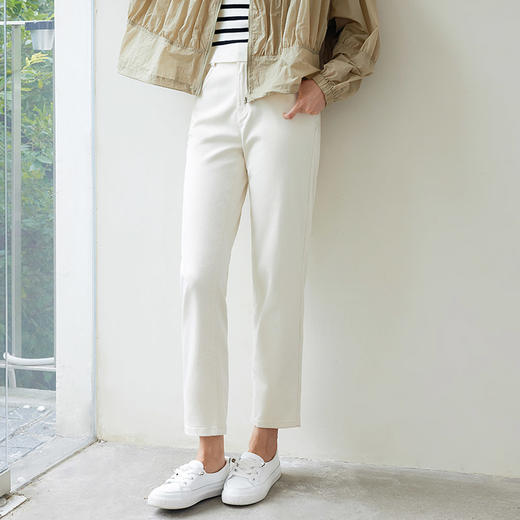 玳莎九分牛仔裤女2024年早秋新款通勤烟管裤绣花装饰时尚小脚裤  EC36301 商品图0