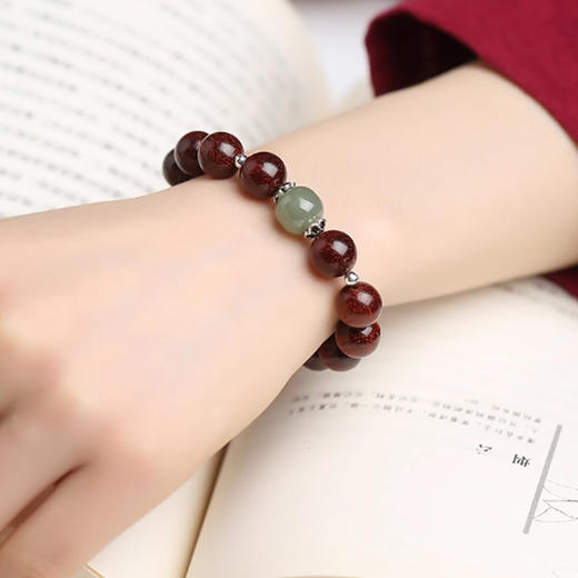 【经典】和田玉转运珠小叶紫檀手串 商品图4