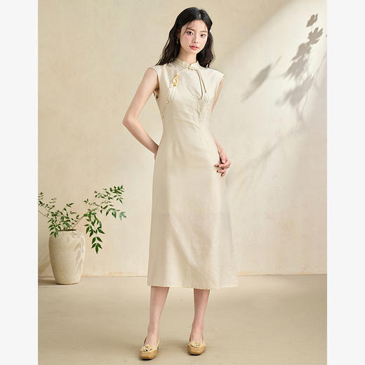西遇新中式优雅短袖连衣裙女夏季新款气质绝美显瘦百搭长裙子D2041679 商品图1