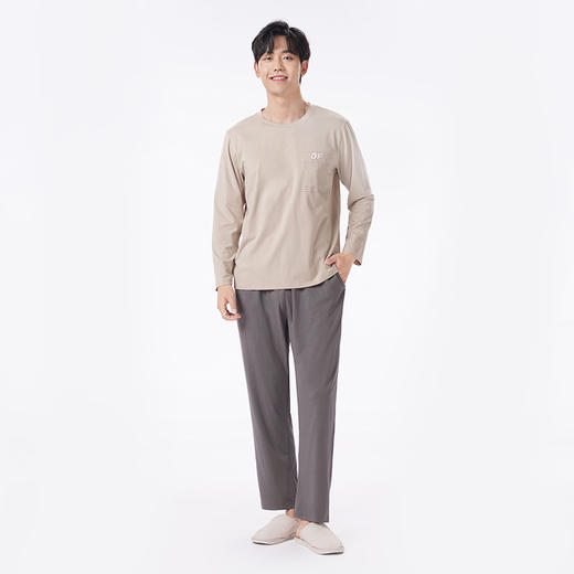 都市丽人都市锋尚睡衣生活家居长袖26支TC65/35单面薄男士棉质套装FHT2D3 商品图1