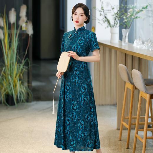 SYG-649新款女中国风复古气质长款中袖改良版连衣裙 商品图1
