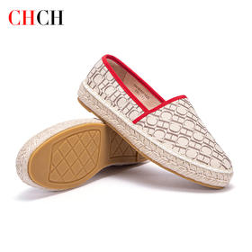 CHCH祈祈2023春夏沙滩草编渔夫鞋休闲鞋懒人一脚蹬女鞋CN1B5531