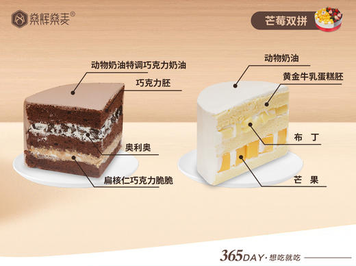 动物奶油 芒莓双拼蛋糕 [8英寸 6~8人食用] 商品图1