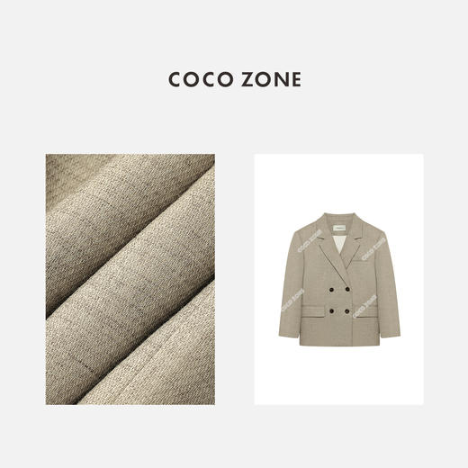 COCO ZONE经典翻驳领时尚西装不对称口袋设计外套24C10228 商品图3