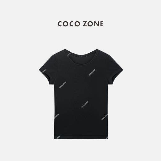 COCO ZONE 100棉正肩圆领短袖T恤修身显瘦上衣CC1B1435 商品图1