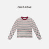 COCO ZONE 时尚彩条纹长袖针织衫休闲圆领上衣CC1B1518 商品缩略图0