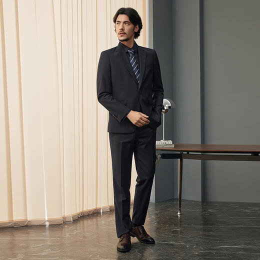 【婚礼季/含羊毛】柒牌西服套装男士职业正装2025秋季新款新郎西装两件套	127C71060 商品图3