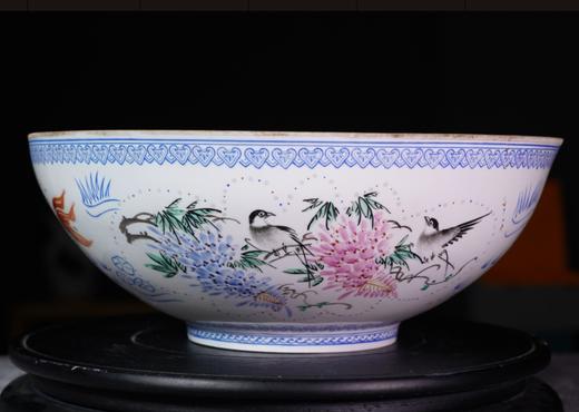 粉彩花鸟鱼薄胎碗 商品图0