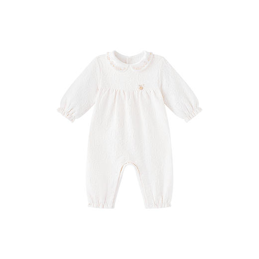 【高定系列】英氏婴儿衣服秋季长袖羊毛莫代尔女童连身衣2024新款 商品图4