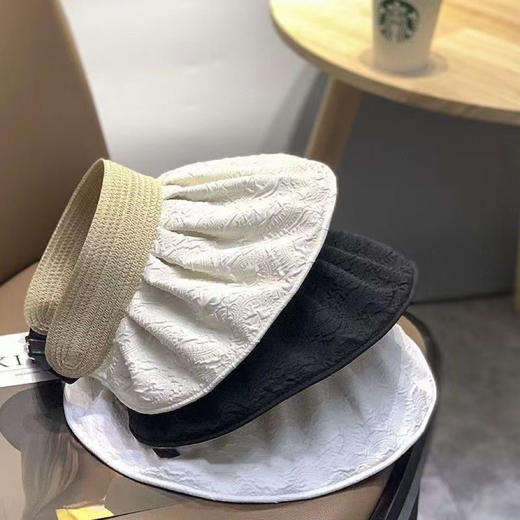 「19.9元包邮！柔软可卷」防晒帽女夏季双面贝壳帽 遮阳帽空顶太阳帽子夏天大檐骑车配饰 商品图1