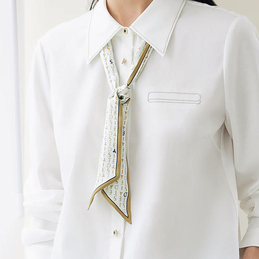 玳莎字母印花原创桑蚕丝小长条真丝丝巾发带春秋飘带绑包包发带  EC52001 商品图1