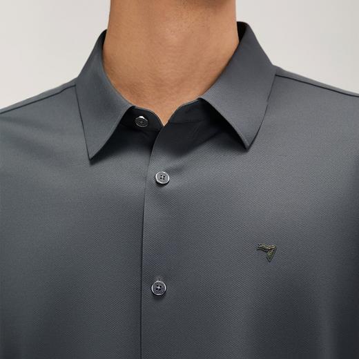 【含羊毛】柒牌长袖衬衫男2024秋季新款商务休闲垂感翻领百搭衬衣	127A71010 商品图2