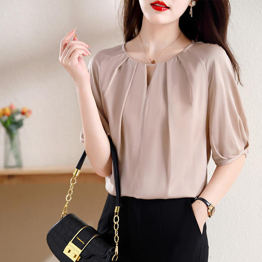 重磅真丝上衣，桑蚕丝宽松T桖夏小衫KQN-38285 商品图2