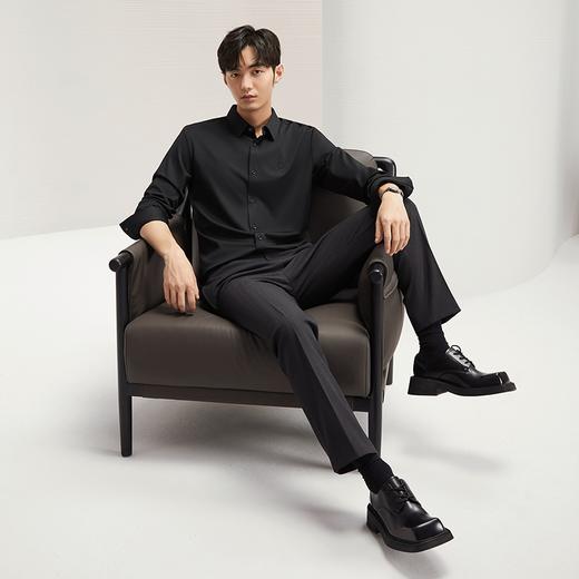 【含莫代尔】柒牌男装长袖衬衫男士2024秋季新款商务休闲垂感衬衣	127A71020 商品图3