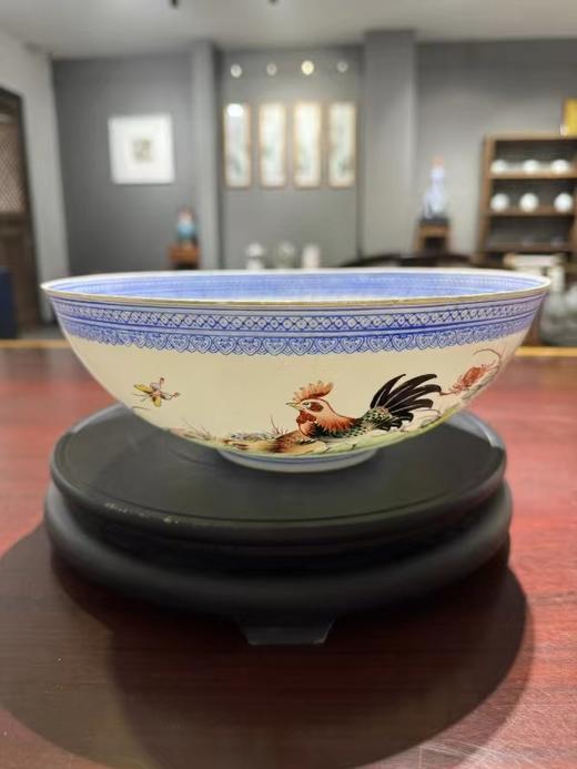 粉彩雄鸡高歌薄胎碗 商品图0