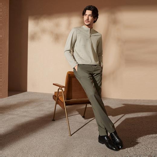 【中华立领】柒牌长袖T恤男2024秋季新款国风满印时尚百搭体恤衫	127T70610 商品图3