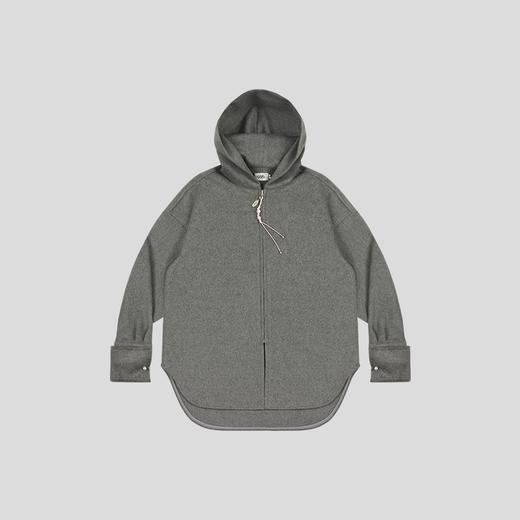 GOODBAI 916仿珍珠袖扣oversize连帽串珠含绵羊毛外套 商品图3