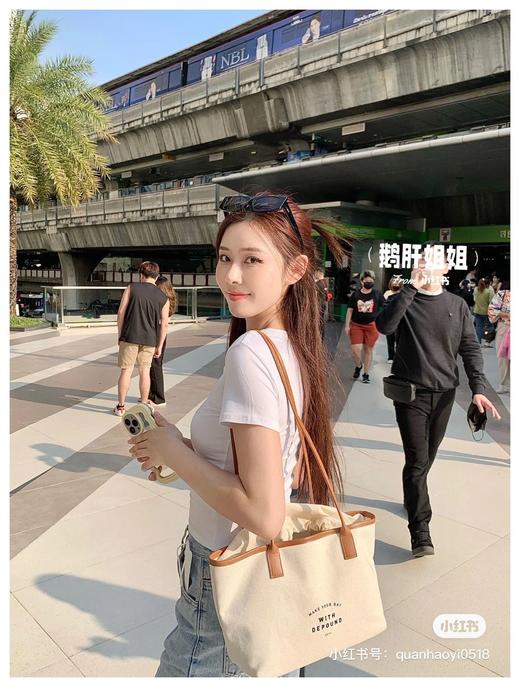 韩国小众牌𝐃𝐞𝐩𝐨𝐮𝐧𝐝纯元帆布包 尺寸33×11×18cm 手柄长36cm 商品图14