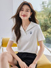 【五折购】熙世界法式海军领短袖T恤女设计感别致休闲体恤上衣2025夏新款 商品缩略图2