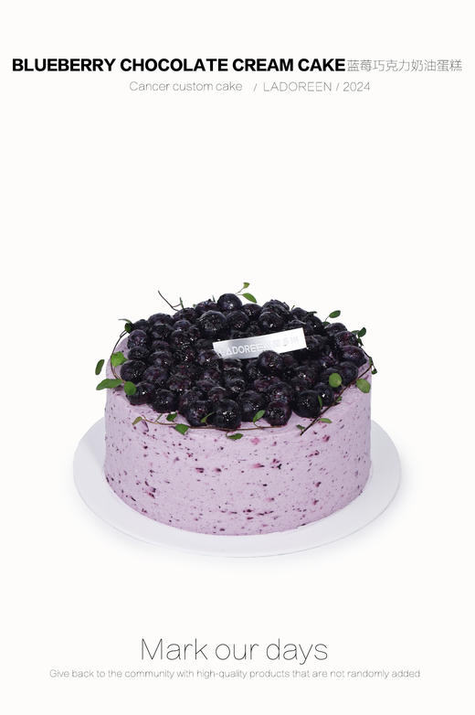 蓝莓巧克力奶油蛋糕（实物有透明围边） 商品图0