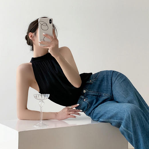 SUTUS《千金大小姐》丨设计感小众外穿挂脖背心 撩人单品 商品图1