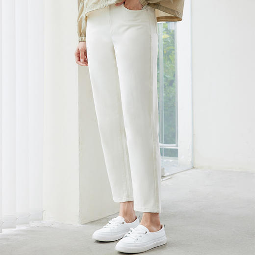 玳莎九分牛仔裤女2024年早秋新款通勤烟管裤绣花装饰时尚小脚裤  EC36301 商品图1