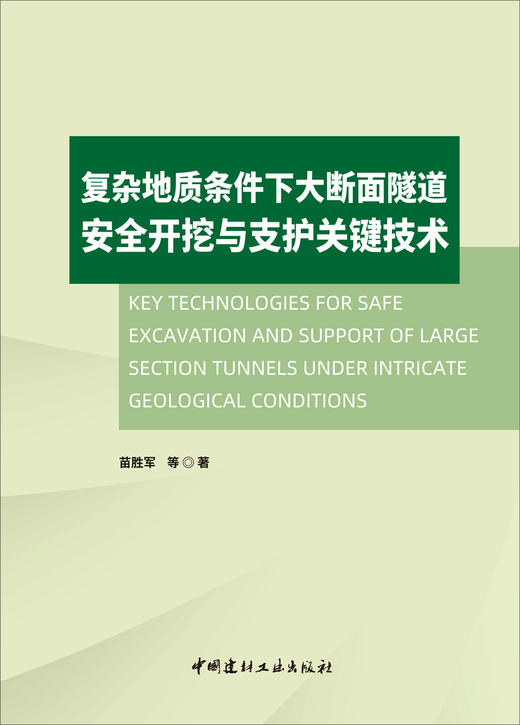 复杂地质条件下大断面隧道安全开挖与支护关键技术/  苗胜军等著:中国建材工业出版社,2024ISBN 9787516041963 商品图3