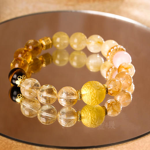 【喜土】黄阿塞水晶手链 虎眼石喜土原创设计手串 商品图1