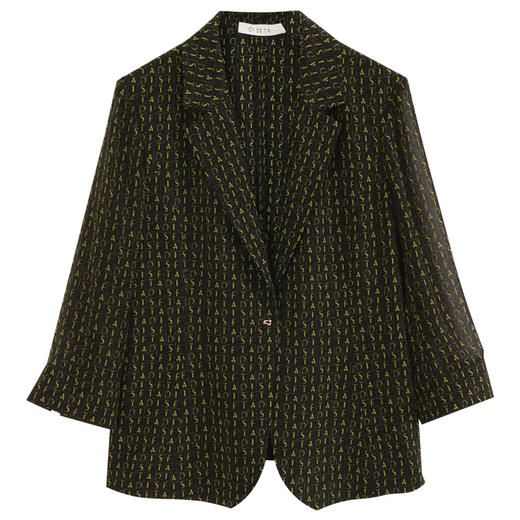 玳莎老花风真丝西装女2024年早秋新款通勤时尚印花桑蚕丝双绉外套  EC37302 商品图4