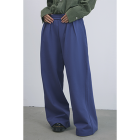 GOODBAI 916 slogan刺绣收腰阔腿卫裤